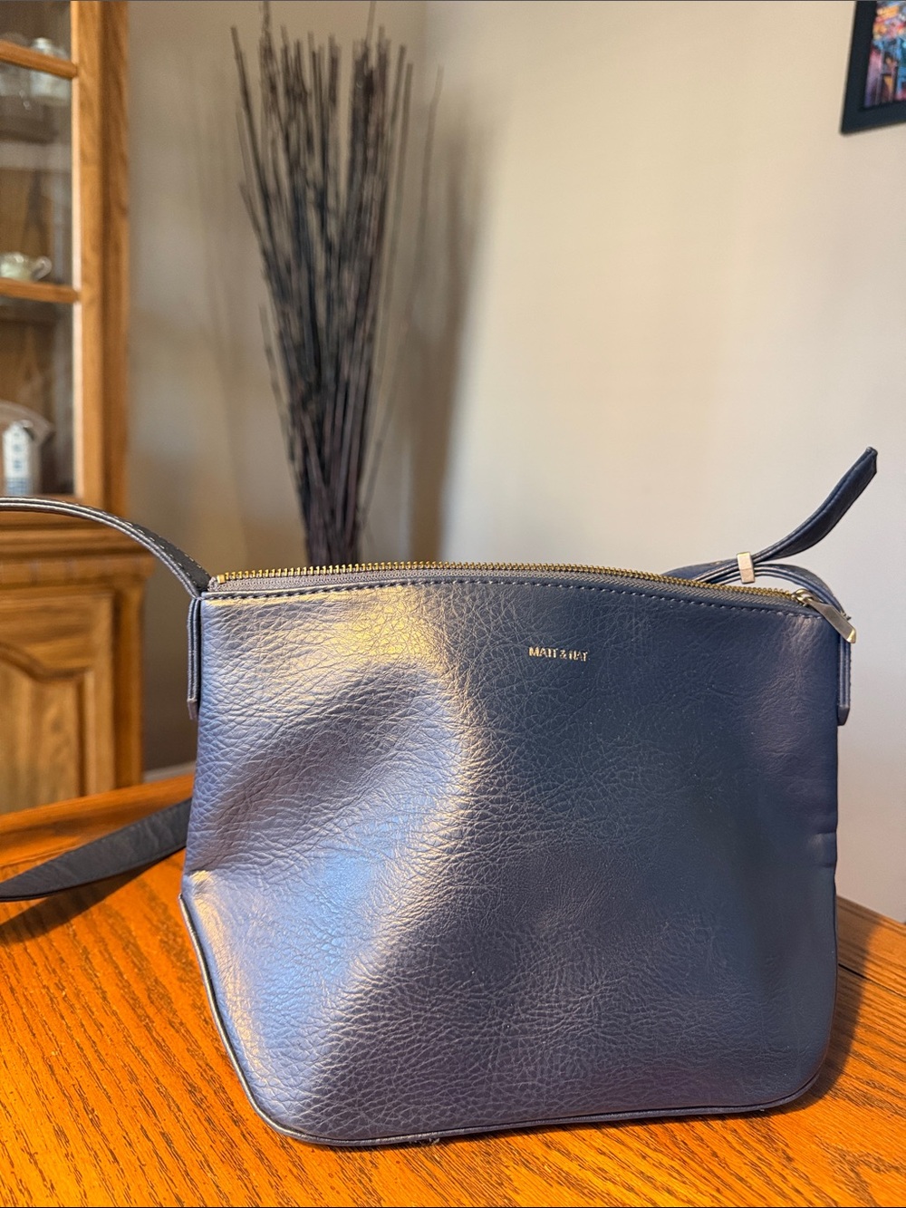 Matt & Nat Navy Vegan Leather Crossbody Purse